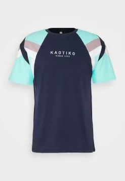 Kaotiko Joss Unisex - T-Shirt Print - Navy/Sea Green/Grape -Kaotiko Winkel 01aafe73bed54a99968e256d643a7806