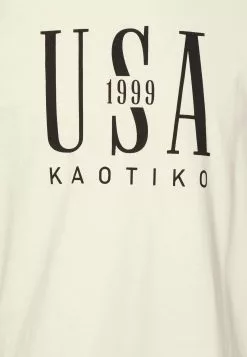 Kaotiko Rang Usa Unisex - T-Shirt Print - Ivory/Burgundy -Kaotiko Winkel 033ab61a6d234b0493d7c8acc6ef9821