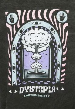 Kaotiko Crew Washed Bomb Dystopia Unisex - Sweater - Black -Kaotiko Winkel 0633b6b7f4734bfb93335c236f11a899