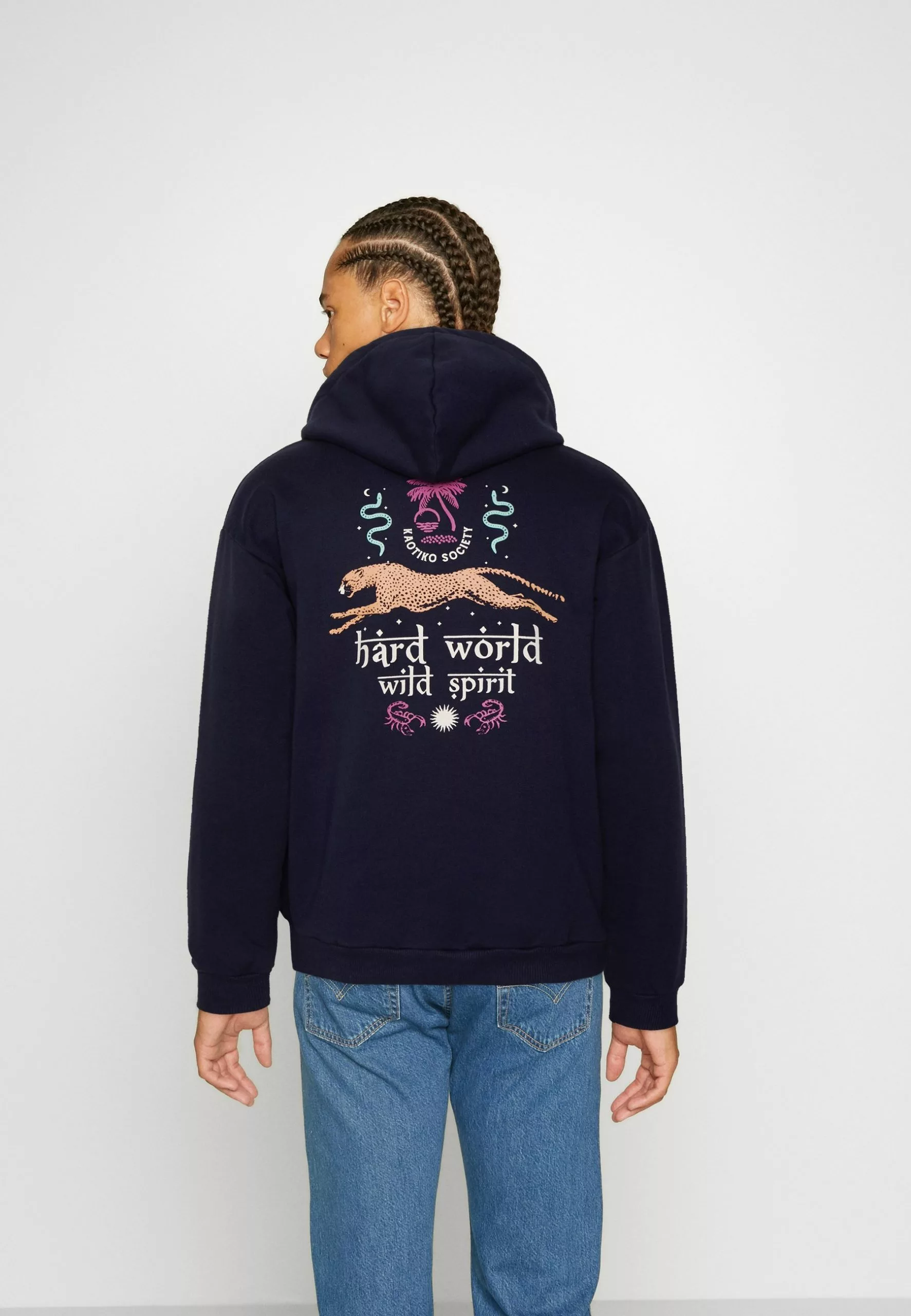 Kaotiko Sud Cap Hard World Unisex - Hoodie - Navy 3 Kaotiko Sud Cap Hard World Unisex - Hoodie - Navy