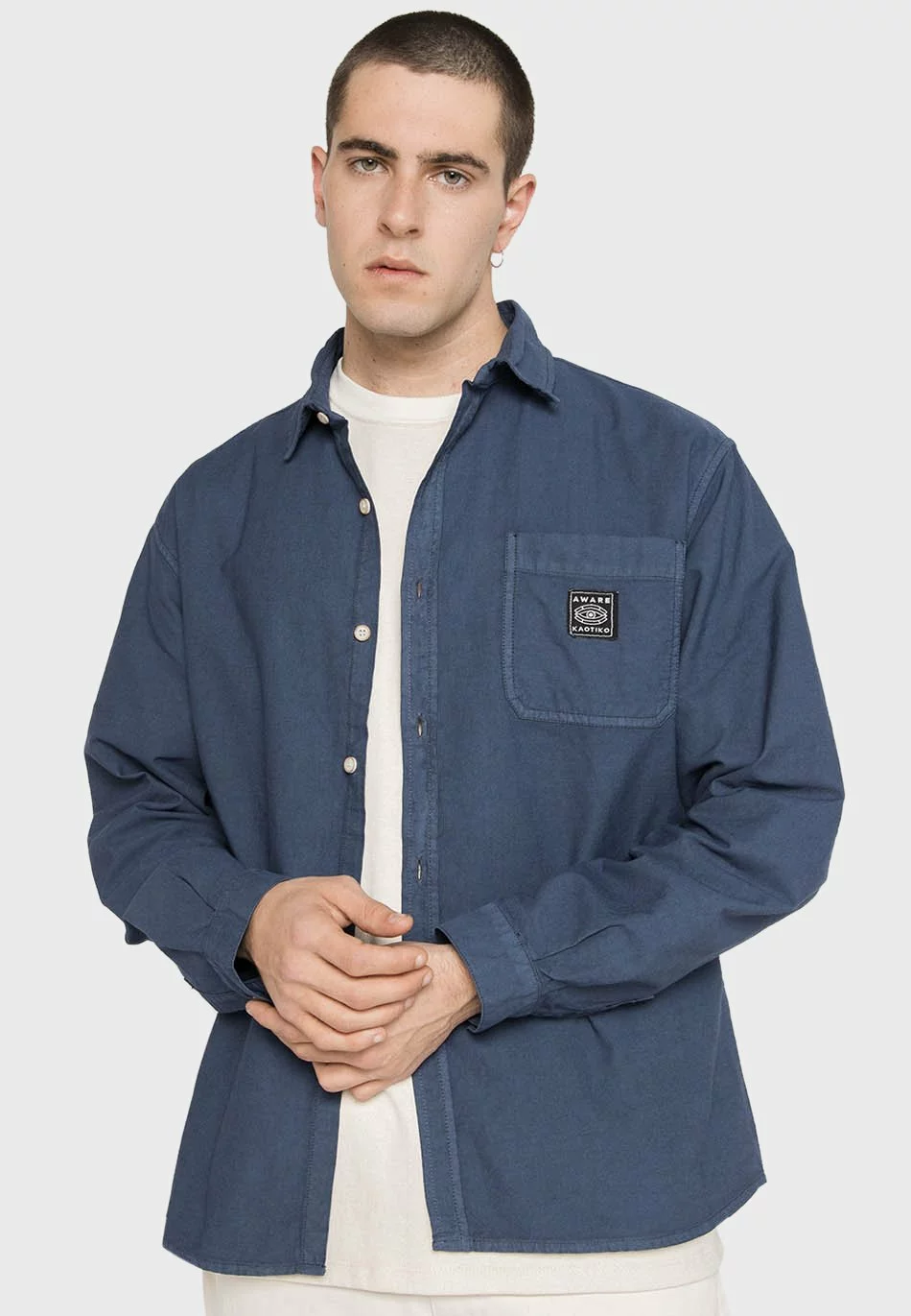 Kaotiko Unisex Roger - Overhemd - Navy Blue 3 Kaotiko Unisex Roger - Overhemd - Navy Blue