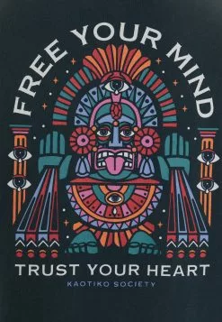 Kaotiko Washed Free Your Mind Unisex - T-Shirt Print - Navy -Kaotiko Winkel 203f256e6d6844b780dea5fef6c87b05