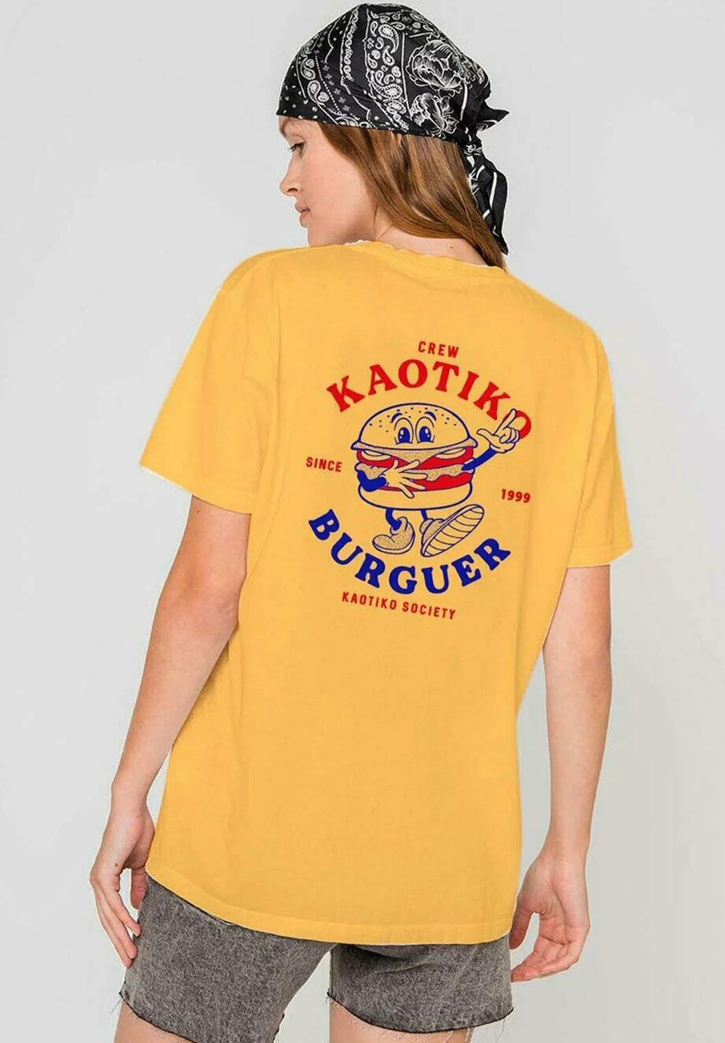 Kaotiko Washed Burguer - T-Shirt Print - Amarillo 7 Kaotiko Washed Burguer - T-Shirt Print - Amarillo - Afbeelding 5
