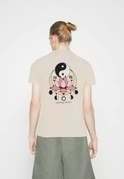 Kaotiko Washed Lotus Ying Yang Unisex - T-Shirt Print - Ivory -Kaotiko Winkel 22ea40afc7c54bb28768c57f9e7a67cf