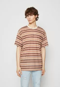 Kaotiko Luka Stripes Unisex - T-Shirt Print - Brown