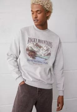 Kaotiko Crew Rocks Mountains Unisex - Sweater - Grey