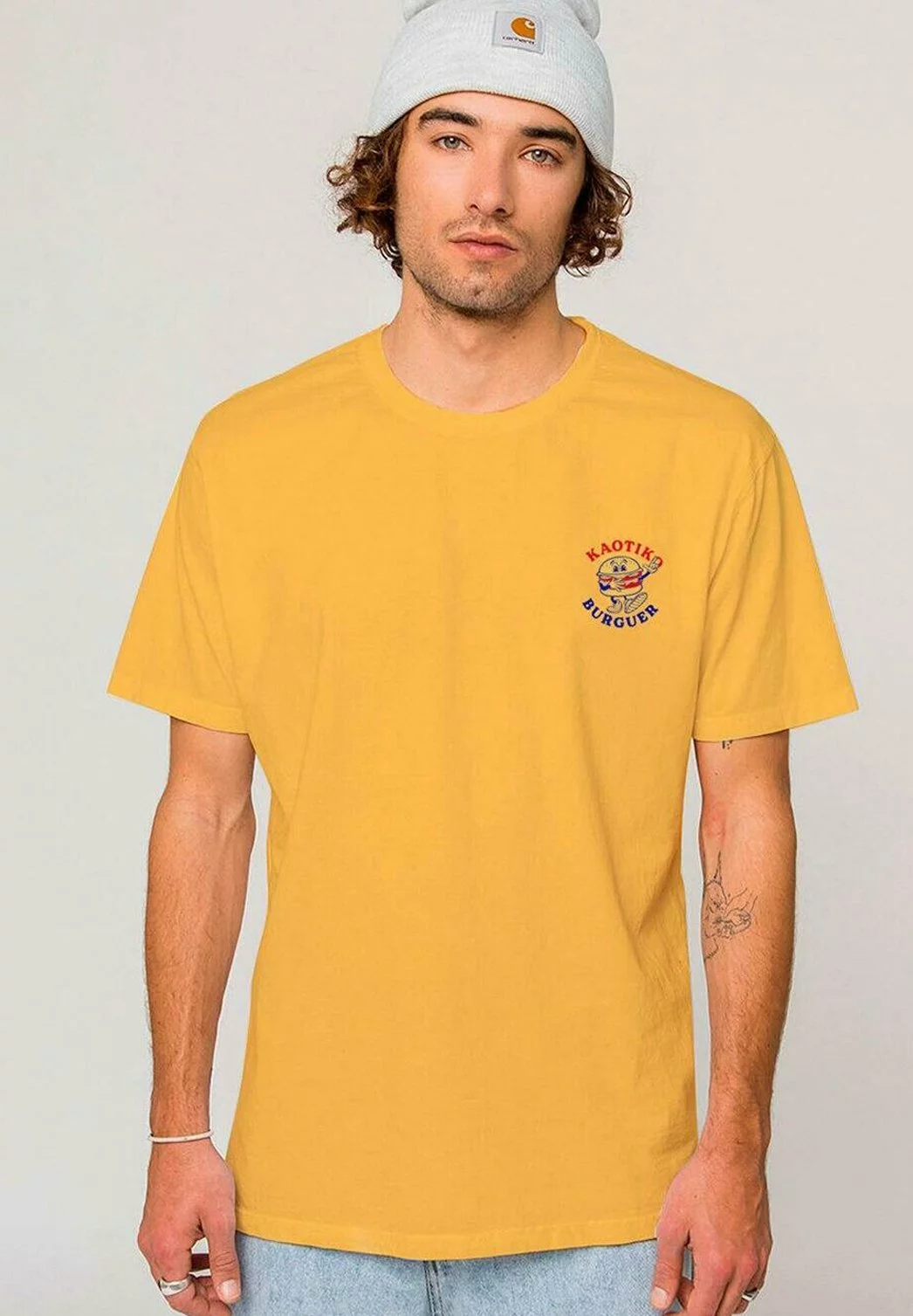 Kaotiko Washed Burguer - T-Shirt Print - Amarillo 6 Kaotiko Washed Burguer - T-Shirt Print - Amarillo - Afbeelding 4