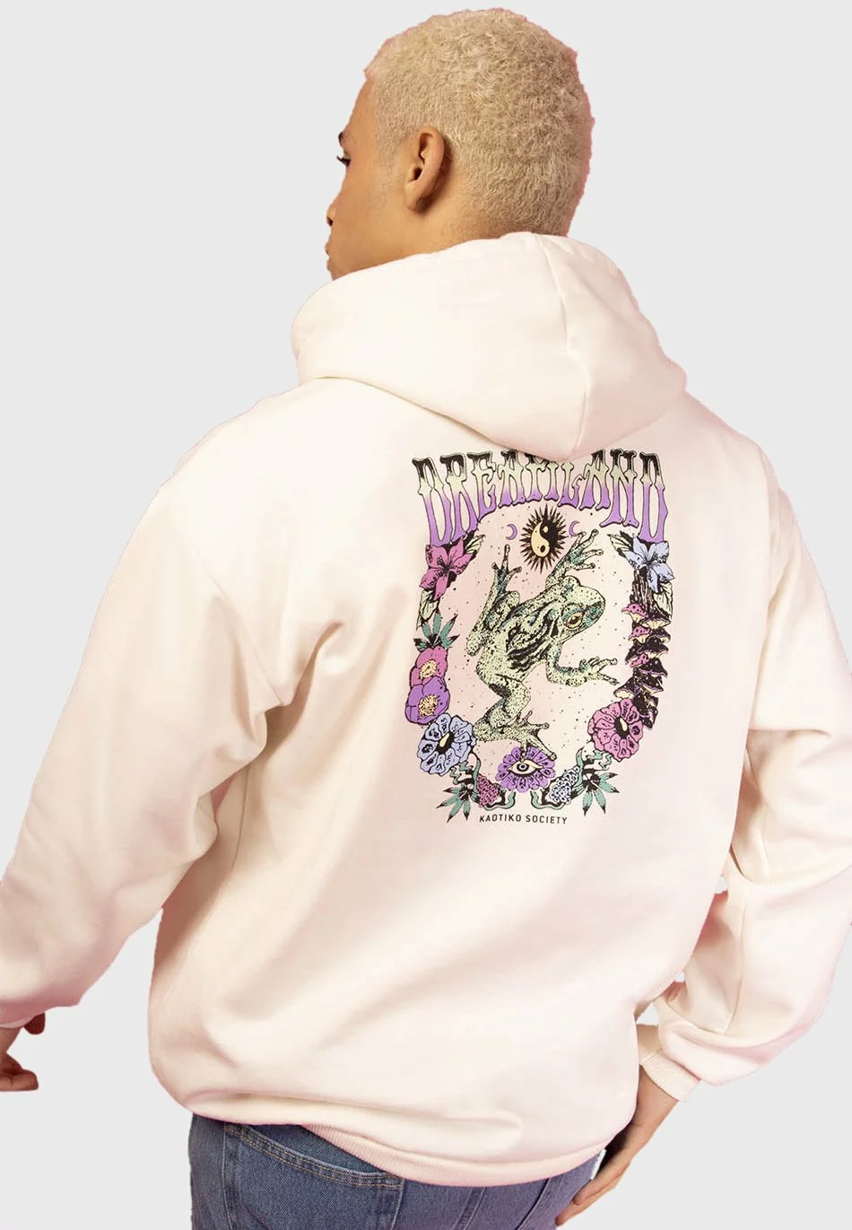 Kaotiko Sud Cap Dreamland - Hoodie - Ivory 5 Kaotiko Sud Cap Dreamland - Hoodie - Ivory - Afbeelding 3