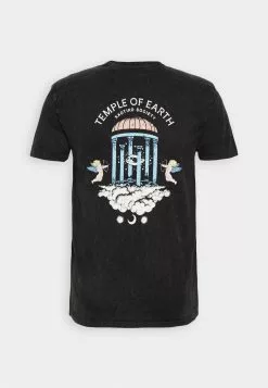 Kaotiko Washed Temple Of Earth Unisex - T-Shirt Print - Black -Kaotiko Winkel 3b708213236546e69ab2de472a6d663b