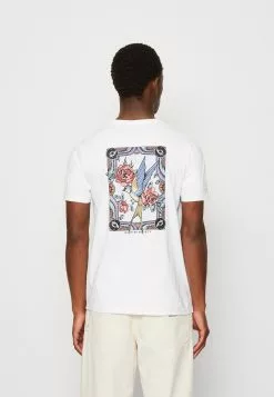 Kaotiko Bird Roses Unisex - T-Shirt Print - White