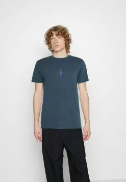 Kaotiko Washed Luck Takes Unisex - T-Shirt Print - Navy