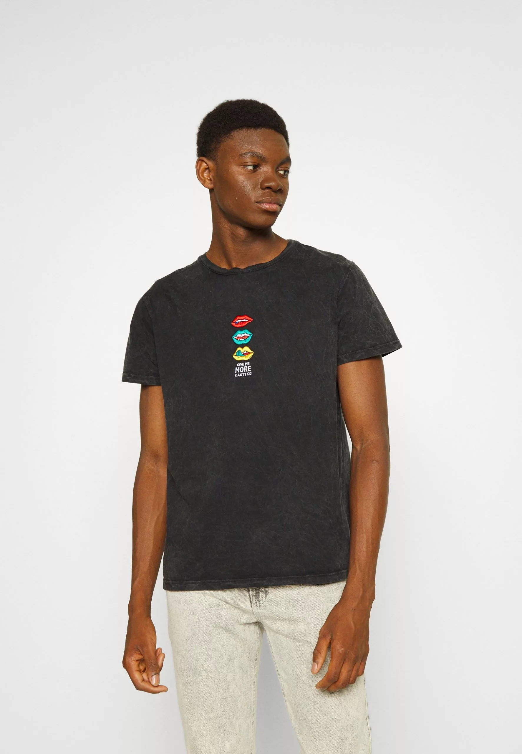 Kaotiko Washed Mouth Colors Unisex - T-Shirt Print - Black 5 Kaotiko Washed Mouth Colors Unisex - T-Shirt Print - Black - Afbeelding 3