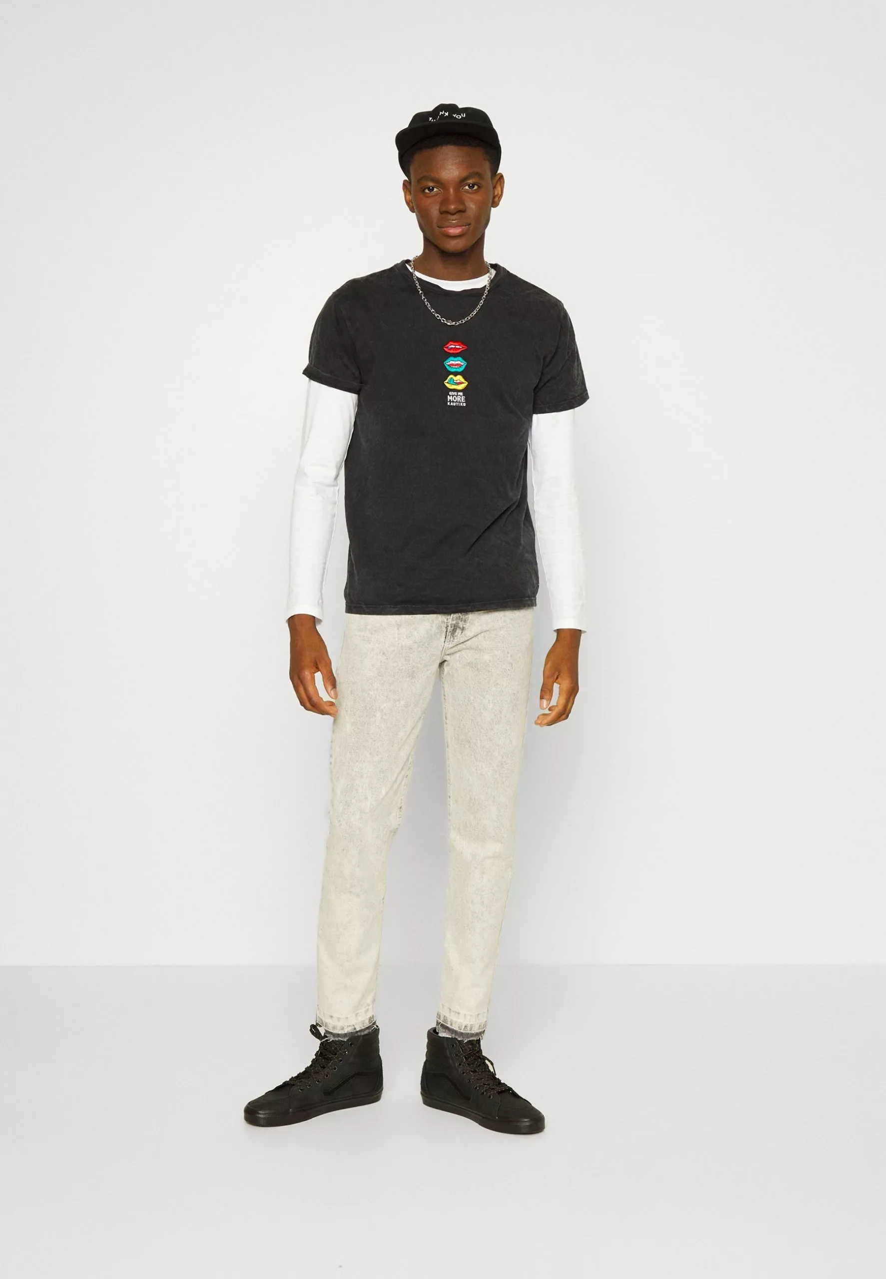 Kaotiko Washed Mouth Colors Unisex - T-Shirt Print - Black 7 Kaotiko Washed Mouth Colors Unisex - T-Shirt Print - Black - Afbeelding 5
