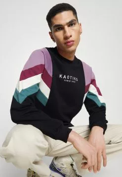 Kaotiko Crew Seattle - Sweater Met Rits - Black/Purple/Dark Burgundy -Kaotiko Winkel 5de9164e4f6f4bbda2cedda4a10418e1
