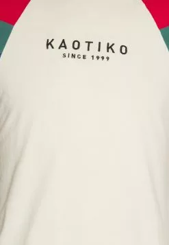 Kaotiko Joss Unisex - T-Shirt Print - Ivory/Red/Heura -Kaotiko Winkel 6330e72ed46448d08742decaa42c4d15