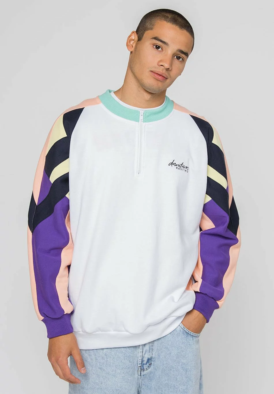 Kaotiko Crew Keoni - Sweater - Acid Yellow/ Coral 3 Kaotiko Crew Keoni - Sweater - Acid Yellow/ Coral