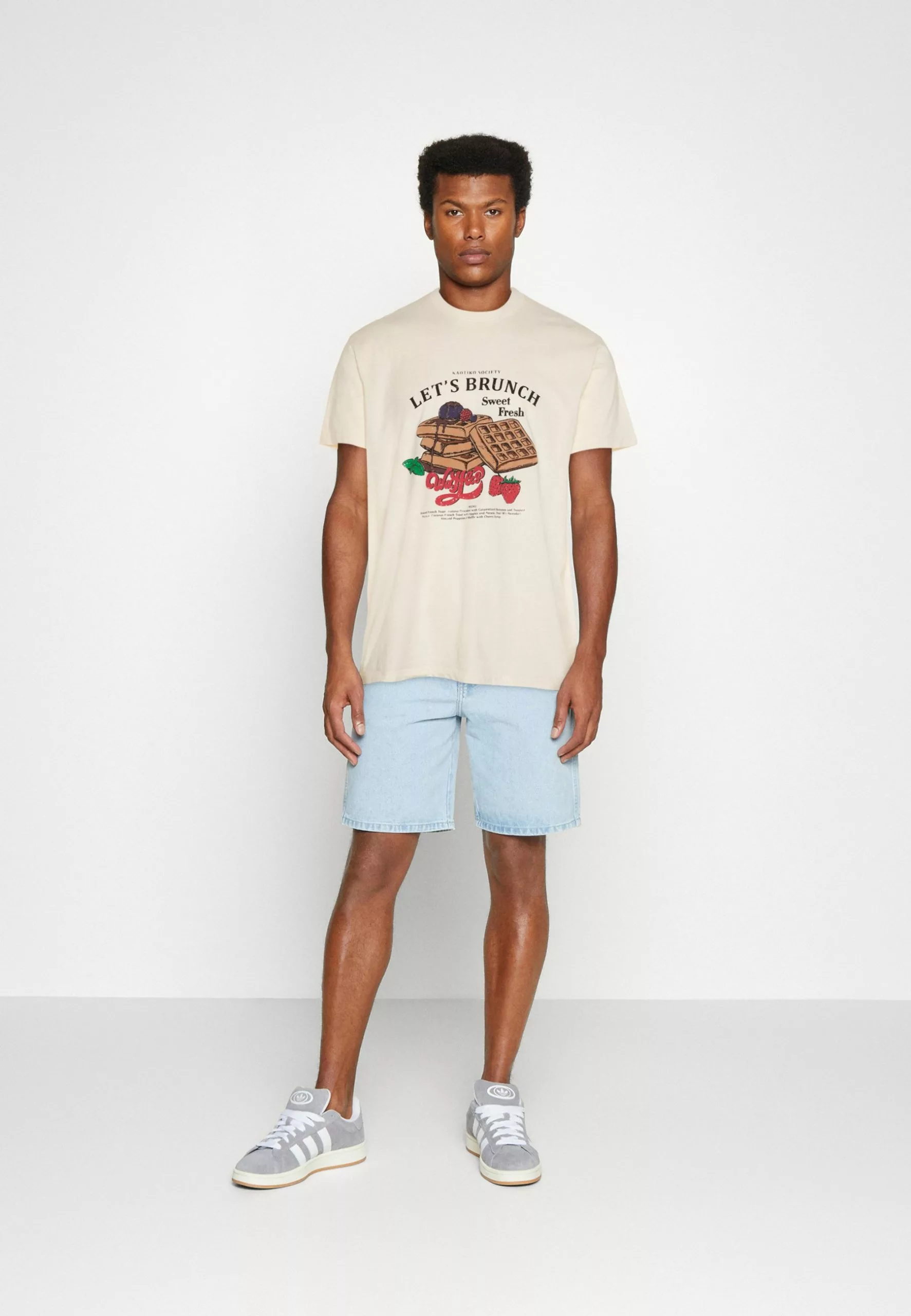 Kaotiko Washed Let´S Brunch Unisex - T-Shirt Print - Ivory 4 Kaotiko Washed Let´S Brunch Unisex - T-Shirt Print - Ivory - Afbeelding 2