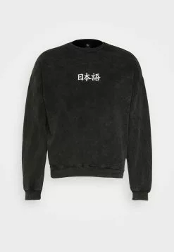 Kaotiko Crew Washed Heron Japan Unisex - Sweater - Black -Kaotiko Winkel 775844665dcd428981b3f347d94b42f0