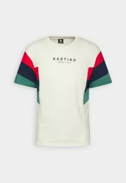 Kaotiko Brayden Unisex - T-Shirt Print - Ivory/Red/Navy/Heura -Kaotiko Winkel 791b90bacc274820a714849b81ddee31