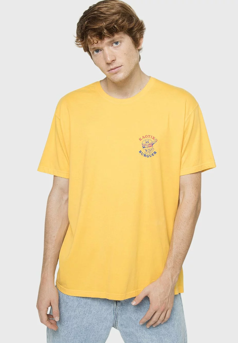Kaotiko Washed Burguer - T-Shirt Print - Amarillo 4 Kaotiko Washed Burguer - T-Shirt Print - Amarillo - Afbeelding 2