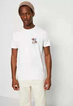 Kaotiko Bird Roses Unisex - T-Shirt Print - White -Kaotiko Winkel 7fa172ad964c4f02a49e1c713a6ef580