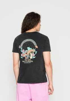 Kaotiko Washed Happy Frog Unisex - T-Shirt Print - Black -Kaotiko Winkel 811661c5d5e74853995f6edfd864070e