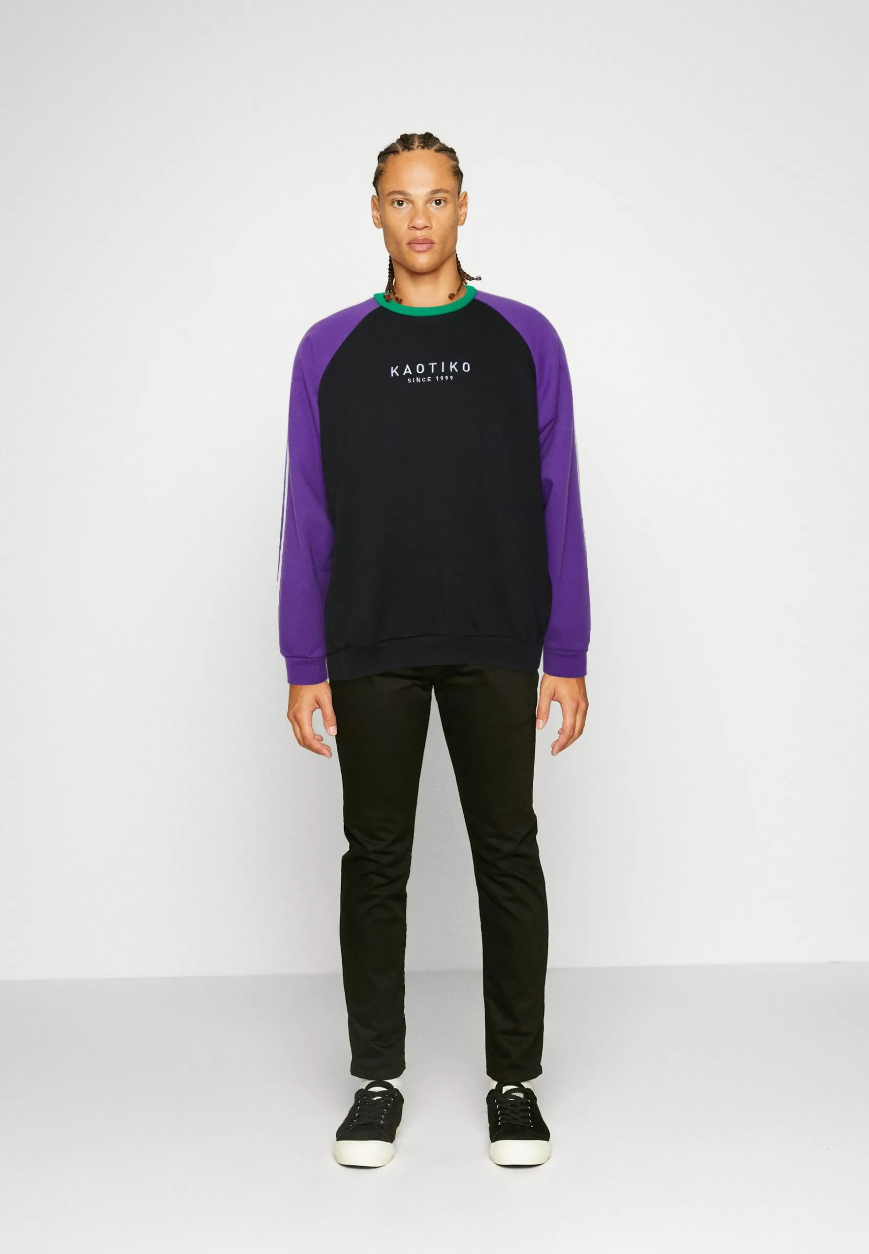 Kaotiko Crew Rang Barin Unisex - Sweater Met Rits - Black/Purple 4 Kaotiko Crew Rang Barin Unisex - Sweater Met Rits - Black/Purple - Afbeelding 2