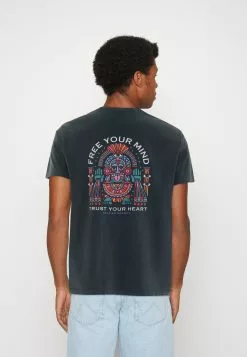 Kaotiko Washed Free Your Mind Unisex - T-Shirt Print - Navy