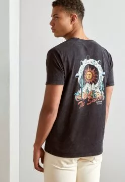 Kaotiko Washed Sunset - T-Shirt Print - Black