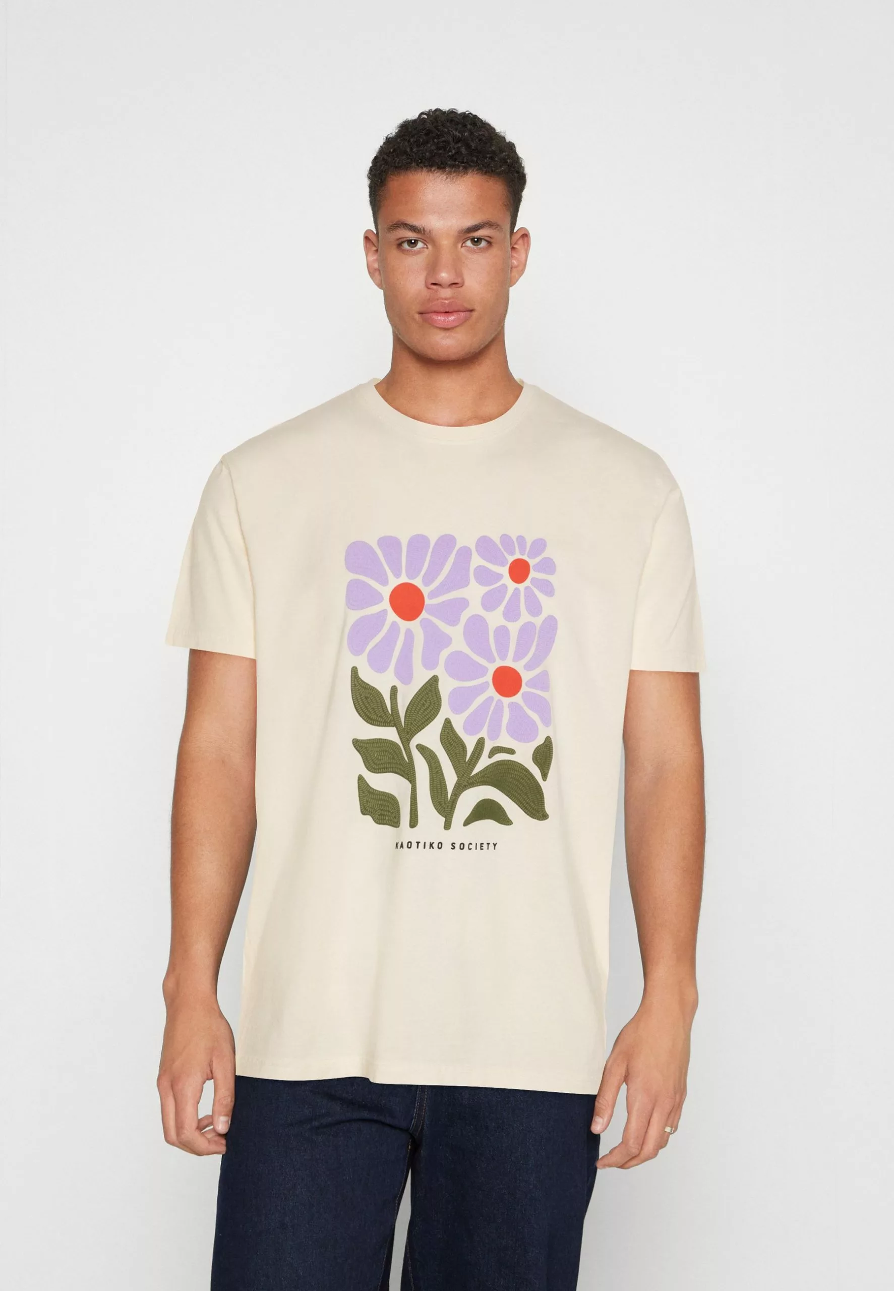 Kaotiko Washed Fleurs - T-Shirt Print - Ivory 3 Kaotiko Washed Fleurs - T-Shirt Print - Ivory