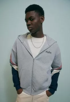 Kaotiko Crem Walker Unisex - Sweater Met Rits - Grey/Burg/Beige