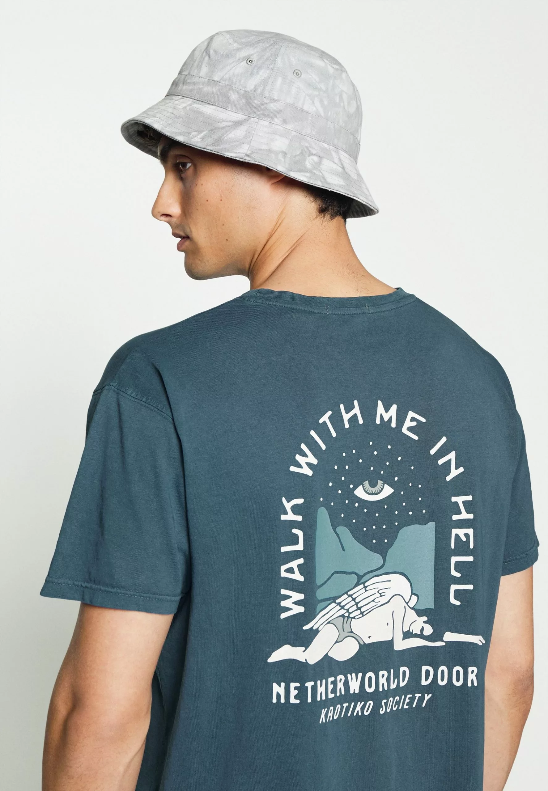 Kaotiko Washed Netherworld Door Unisex - T-Shirt Print - Navy 6 Kaotiko Washed Netherworld Door Unisex - T-Shirt Print - Navy - Afbeelding 4