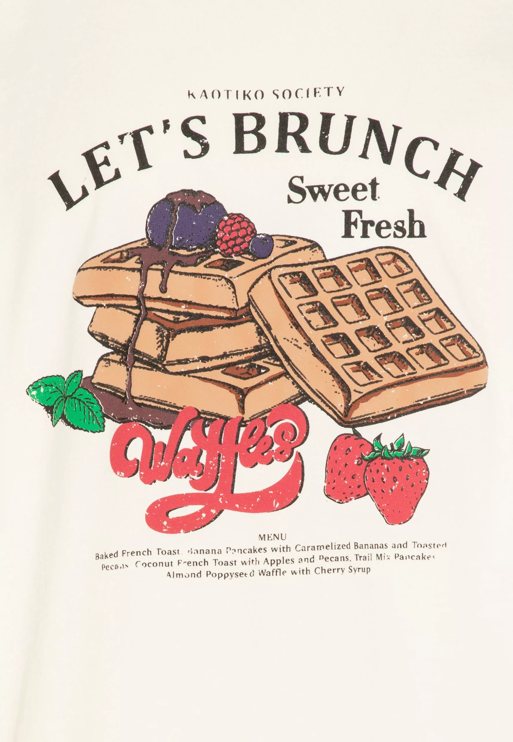 Kaotiko Washed Let´S Brunch Unisex - T-Shirt Print - Ivory 7 Kaotiko Washed Let´S Brunch Unisex - T-Shirt Print - Ivory - Afbeelding 5