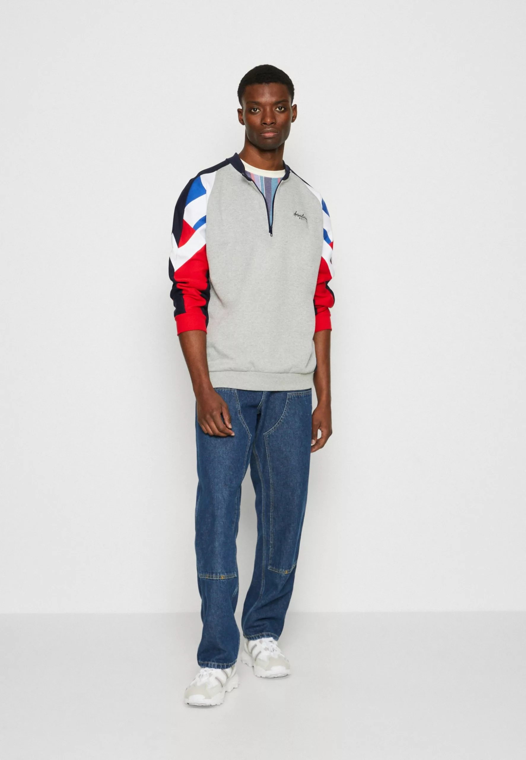 Kaotiko Crew Keoni Unisex - Sweater - Grey/Royal/Red 4 Kaotiko Crew Keoni Unisex - Sweater - Grey/Royal/Red - Afbeelding 2