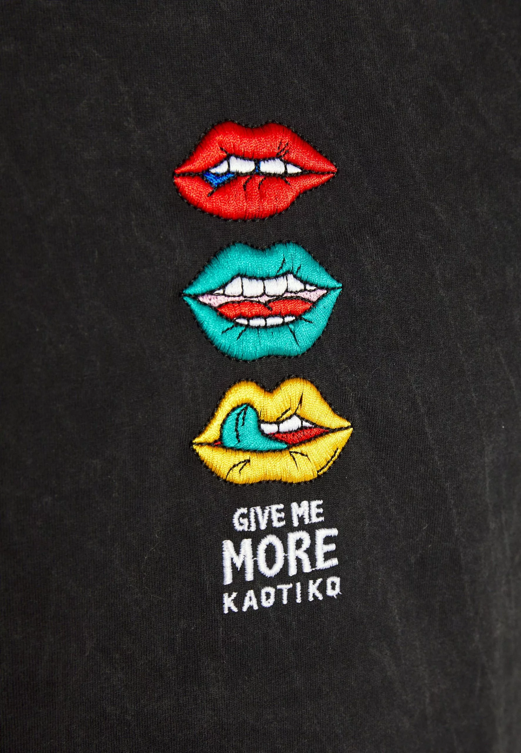 Kaotiko Washed Mouth Colors Unisex - T-Shirt Print - Black 9 Kaotiko Washed Mouth Colors Unisex - T-Shirt Print - Black - Afbeelding 7