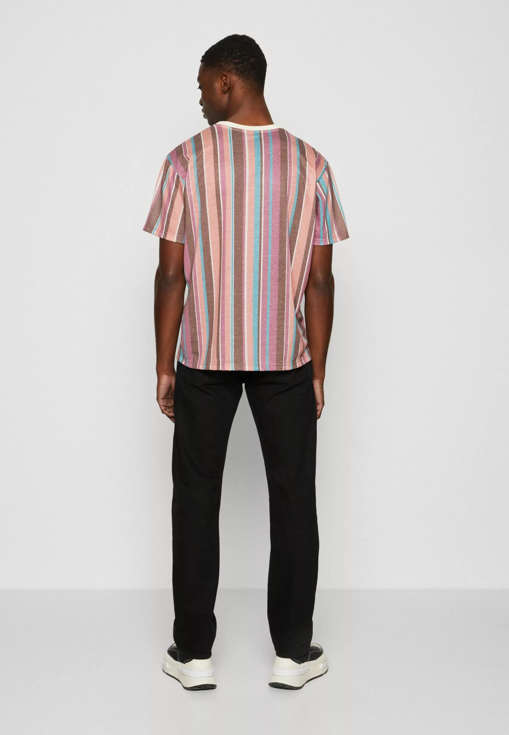 Kaotiko Luken Stripes Unisex - T-Shirt Print - Brown 5 Kaotiko Luken Stripes Unisex - T-Shirt Print - Brown - Afbeelding 3