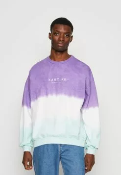 Kaotiko Crew Tie Dye Boone Unisex - Sweater - Purple/Aqua Marine