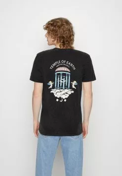 Kaotiko Washed Temple Of Earth Unisex - T-Shirt Print - Black -Kaotiko Winkel bcefb007261646d1a1c30ac69bd09aa0