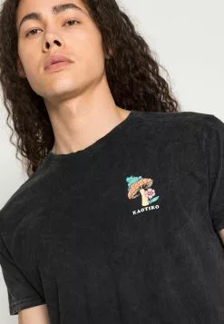 Kaotiko Washed Happy Frog Unisex - T-Shirt Print - Black -Kaotiko Winkel c29e0694c77942d790b7fd514da85634