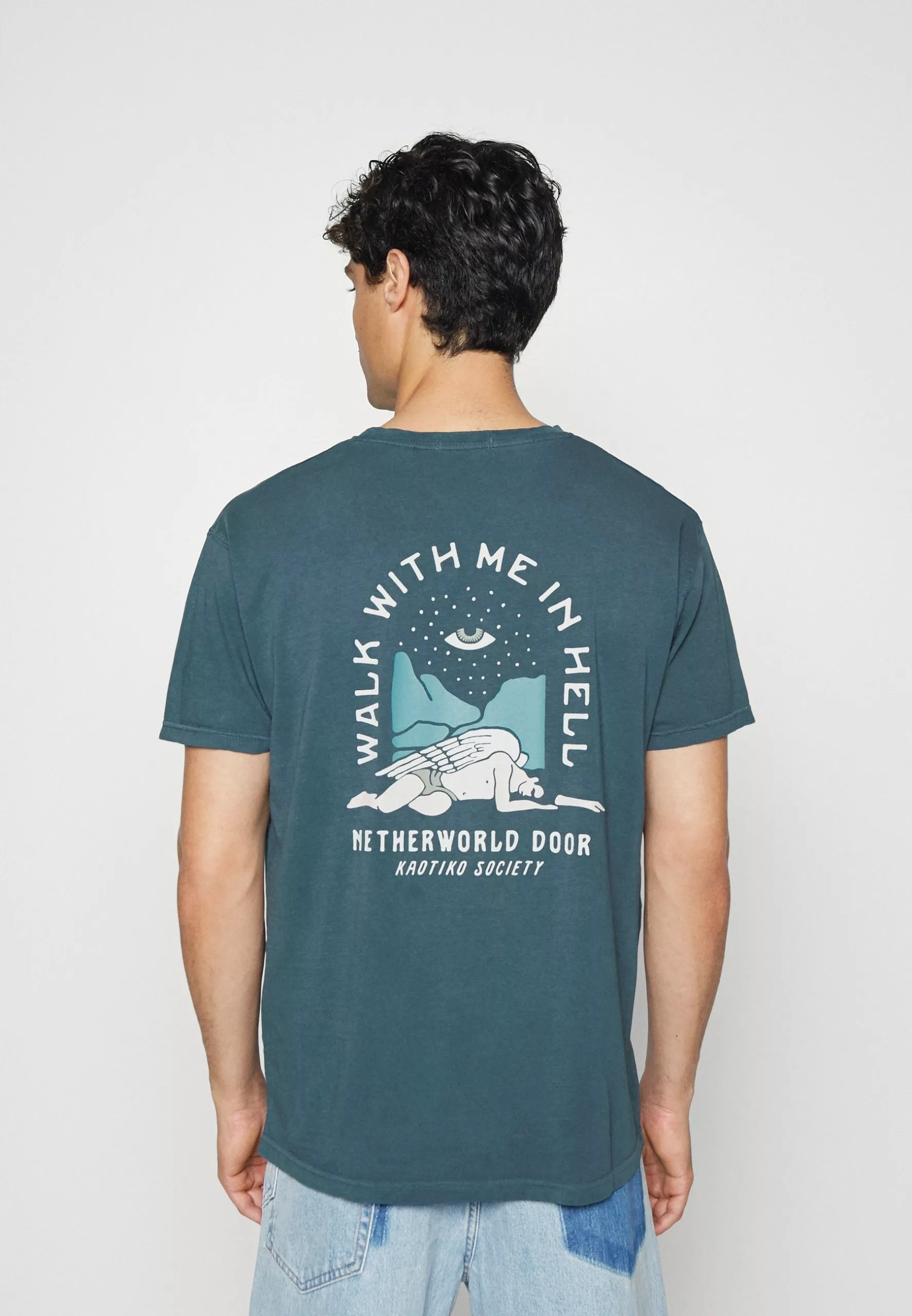 Kaotiko Washed Netherworld Door Unisex - T-Shirt Print - Navy 5 Kaotiko Washed Netherworld Door Unisex - T-Shirt Print - Navy - Afbeelding 3