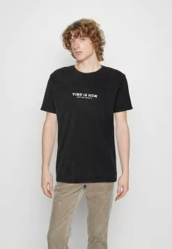 Kaotiko Washed Time Is Now Unisex - T-Shirt Print - Black
