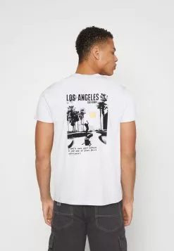 Kaotiko Washed Los Angeles Unisex - T-Shirt Print - White