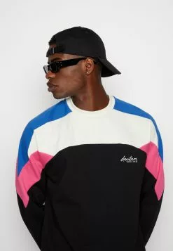 Kaotiko Crew Dru Unisex - Sweater - Ivory/Black/Royal/Fuxia -Kaotiko Winkel ce79c7d5746741fa861651ecb2bee09a