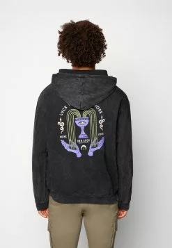 Kaotiko Cap Washed Luck Takes Hard Work - Sweater - Black