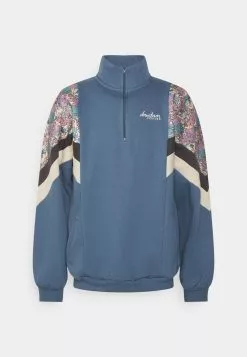 Kaotiko Crew Jean Bahamas - Sweater Met Rits - Prusia/Grey/Beige