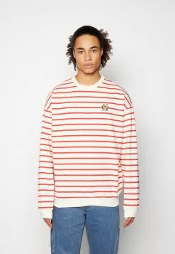 Kaotiko Crew Heart Stripes - Sweater - Red/Ivory
