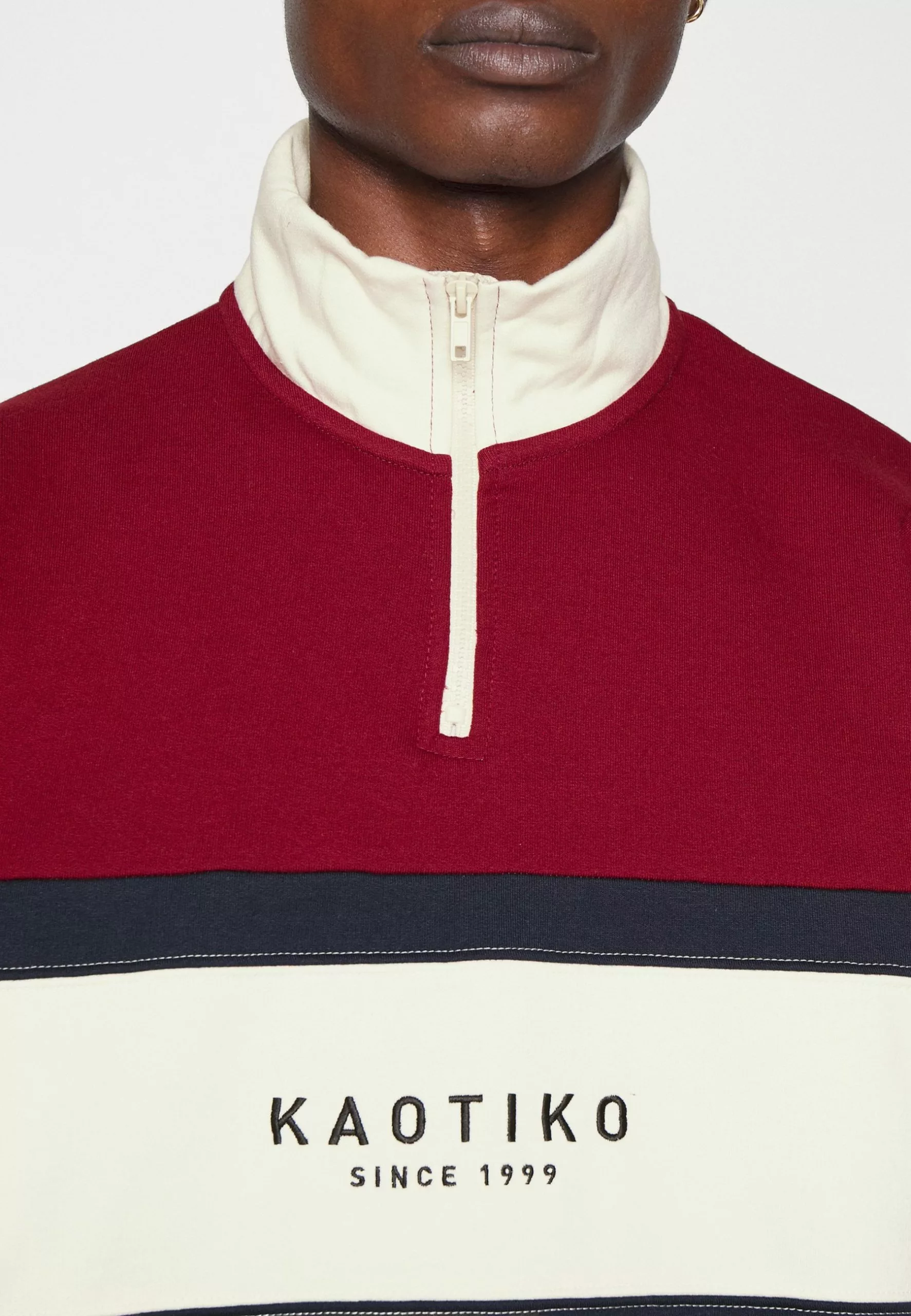 Kaotiko Crew Berwin Unisex - Sweater - Burgundy/Navy/Ivory 7 Kaotiko Crew Berwin Unisex - Sweater - Burgundy/Navy/Ivory - Afbeelding 5