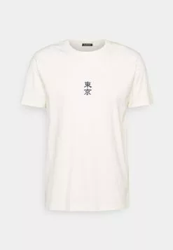 Kaotiko Washed Japanes Flower Ivory - T-Shirt Print - Ivory