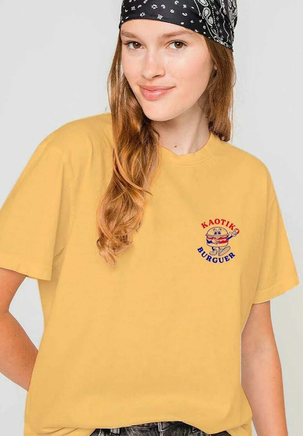 Kaotiko Washed Burguer - T-Shirt Print - Amarillo 5 Kaotiko Washed Burguer - T-Shirt Print - Amarillo - Afbeelding 3