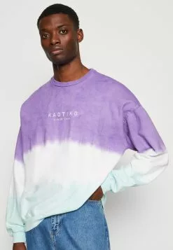 Kaotiko Crew Tie Dye Boone Unisex - Sweater - Purple/Aqua Marine -Kaotiko Winkel f1e93bf050704304baf1a59adc2b6841